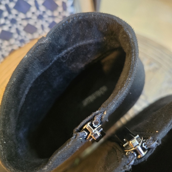 Isola Black Suede Booties, EUC (see pics for QC), Size 8.5, 4" Heel - Picture 3 of 8